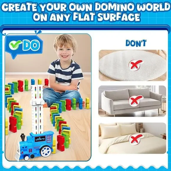 Domino Train Toys Games for Kids - Automated Dominoes-Placing Model Train for To - Picture 4 of 6